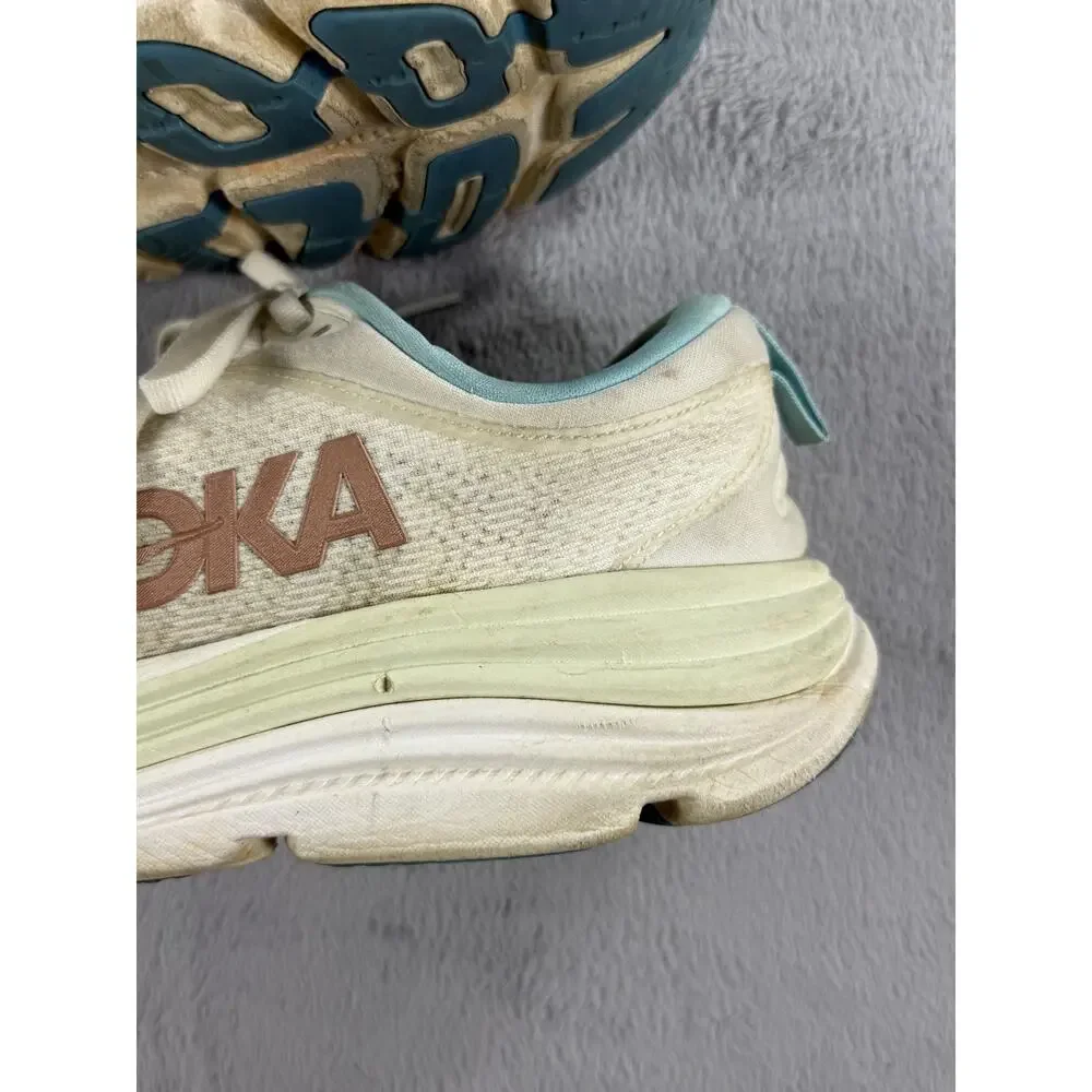 HOKA Gaviota 5 Womens Size 9.5B Running Shoes Size 10 White Teal